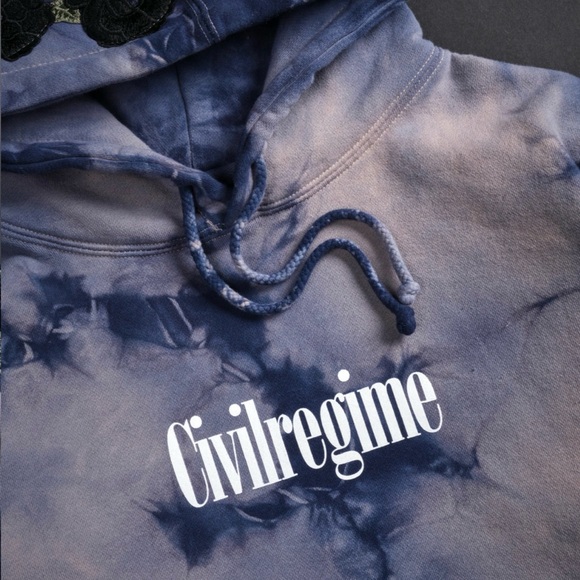 CIVIL REGIME PLUM MARBLE ROSE HOODIE - Picture 3 of 4